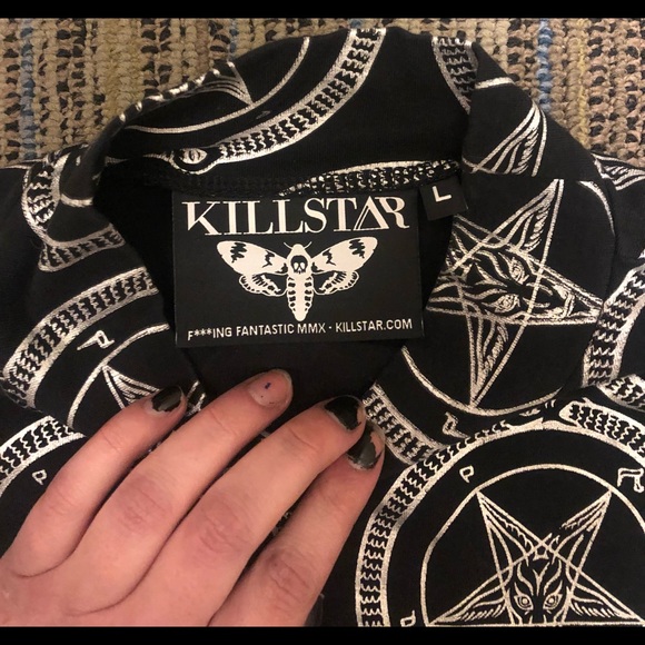 RARE DISCONTINUED KILLSTAR Baphomet Pentagram Body-con Dress - Picture 3 of 3